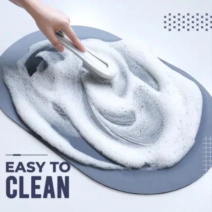 Rubber Non-Slip Quick Dry Washable Oval Bathroom Floor Mat